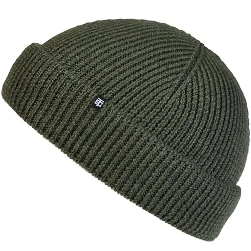 Enter the Complex® Fisherman Beanie - 100% Merino Wolle, Olive - Strickmütze aus 100% Merinowolle, windabweisend und temperaturregulierend – ideal für Herren und Damen, handgefertigt in Italien und ökologisch zertifiziert.
