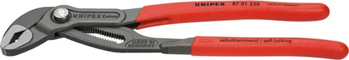 Knipex Cobra 87 01 125 Wasserpumpenzange 27mm - Zangen für präzises Greifen mit Einstellmechanismus per Knopfdruck. Selbstklemmend an Rohren, optimale Kraftübertragung und hohe Stabilität für müheloses Arbeiten.