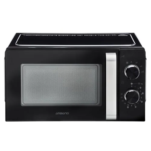 Ambiano Mikrowelle 700 Watt - 17 Liter Kapazität - Solo-Mikrowelle mit 700 W Leistung, 6 Stufen und praktischer Auftaufunktion für schnelles und gleichmäßiges Garen – ideal für kleine Haushalte.