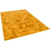 Pergamon Luxus Super Soft Fellteppich Plush Curry 60x90cm - Flauschiger Kunstfellteppich aus hochwertigem Polyester, ideal für Wohnzimmer und Schlafzimmer. Bringt Gemütlichkeit und Wärme in Ihr Zuhause mit seinem seidenweichen, anpassungsfähigen Flor.