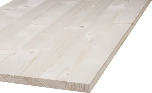 Massivholzplatte Fichte geschliffen 120 x 60 cm - Hochwertige Leimholzplatte aus Fichte, 18 mm dick, ideal für kreative Projekte und Möbelbau. Natürliches Design mit geschliffener Oberfläche.