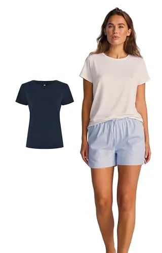 JBS of Denmark Basic Tee Bamboo Blend FSC Marine Medium Damen - Nachhaltiges Basic Tee aus weicher Bambusviskose, ideal für jeden Anlass. Das atmungsaktive Material sorgt für hohen Tragekomfort und passt perfekt zu Ihrer Garderobe.