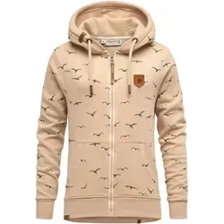 REPUBLIX Kapuzenpullover LOLA Damen Hoodie Zipper Jacke beige XL - Bequemer Kapuzenpullover aus Baumwoll-Mischung, ideal für entspannte Tage. Stylischer Zipper und bequeme Passform in Größe XL.