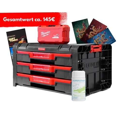 Toolbrothers RHINO Adventskalender 2025 - LIMITED BLACK MILWAUKEE EDITION - Adventskalender für Werkzeugliebhaber, gefüllt mit hochwertigen Werkzeugen, ideal für die Vorweihnachtszeit und perfekte Geschenke.