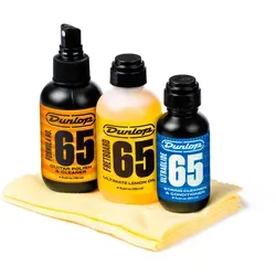 Dunlop System 65 Guitar Tech Kit - Zubehör für Gitarre & Bass – das Rundum-Pflegeset für Instrumente mit Politur, Griffbrettöl und Saitenreiniger für optimale Pflege und Langlebigkeit.