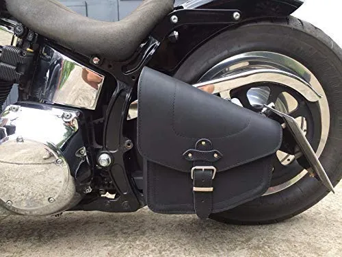 ORLETANOS Odin Black Satteltasche für Harley Davidson - Leder & Satteltaschen, hochwertige Echtleder Tasche mit 7 Litern Volumen, passend für Harley Davidson Softail Modelle und einfach zu montieren.