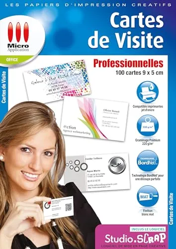 Cartes DE Visite PROFESSIONNELLES (100) 220 GR 2880 DPI - Hochwertige Visitenkarten aus robustem Material, ideal für professionelle Auftritte und Networking, mit brillanter Druckqualität.