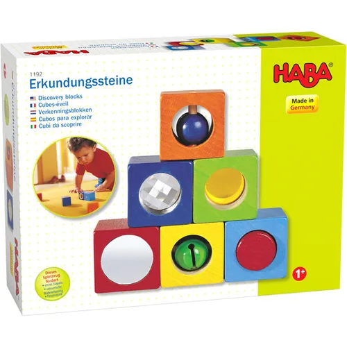 HABA Erkundungssteine - Erst Bauklötze - Stapelspiele für Kinder ab 1 Jahr, aus hochwertigem Holz in Deutschland gefertigt, fördert die motorischen Fähigkeiten und Kreativität.