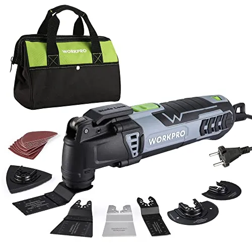 WORKPRO 300W Multifunktionswerkzeug - Multifunktionswerkzeuge mit 17 Zubehörteilen und 7 Geschwindigkeitsstufen für präzises Trennen, Schleifen und Schaben – ideal für vielseitige Anwendungen.