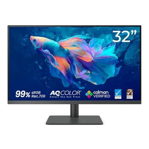 BenQ PD3205U - 32 Zoll 4K UHD Grafiker Monitor, AQCOLOR Technologie, USB-C Charging und ergonomisch höhenverstellbar für präzise Farbtreue