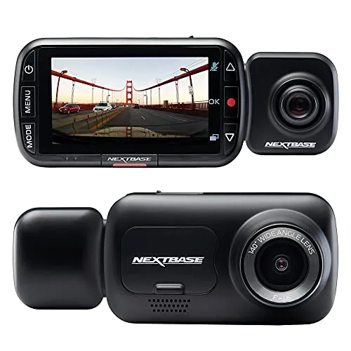NEXTBASE 222X Front- und Rear Dashcam mit 6,55 cm Display - Dashcam mit Full HD 1080p Auflösung, inklusive Rücksichtkamera für umfassende Verkehrsdokumentation und exklusiver Click & Go PRO Halterung für einfache Montage.