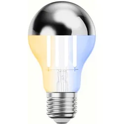 ledscom.de E27 LED Leuchtmittel, A60, warmweiß - kaltweiß (2700 - 7000 K), 4,8 W, 486lm, Smart Home, WLAN, Alexa, Kopfspiegel (silber)