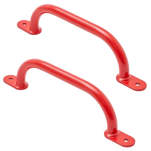 TRIBECCO Klettergriffe für Spielplatz, Klettergerüst, Hochbett & Indoor Kletterwand (350 mm Rot, 2 Stücke)