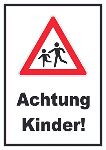 HB-Druck Achtung Kinder Schild Vorsicht Kinder A4 (210x297mm)