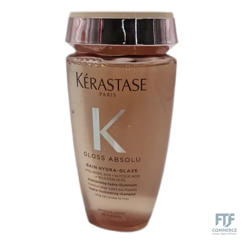 Kérastase Gloss Absolu Bain Hydra-Glaze Haarshampoo 250 ml - Shampoo für langes, frizzanfälliges Haar, angereichert mit Hyaluronsäure und Wildrosenöl für glänzendes und geschmeidiges Haar.