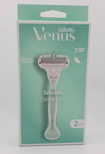 Gillette Venus Rasierer, Smooth Sensitive  Starterpack Mit 2 Ersatzklingen