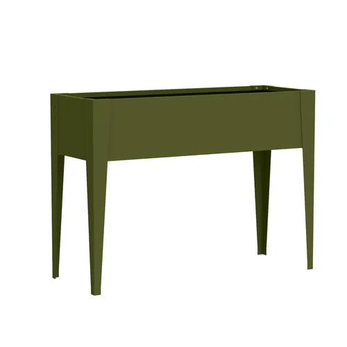 Westmann Vedura M | Metall Balkon Hochbeet in Olive - Stilvolles Metall Hochbeet für Balkon und Terrasse. Langlebig, witterungsbeständig und mit ergonomischer Höhe für bequemes Gärtnern. Ideal für Urban Gardening und platzsparende Lösungen.