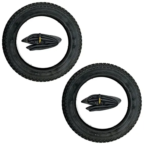 UK-Motors 2X Reifen + 2X Schlauch 12,5 x 1,75 x 2 1/4" 90 Grad abgewinkelt für Kinderfahrrad Kinderwagen Puky Roller 12,5" 47-203