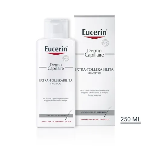 Eucerin DermoCapillaire Hypertolerant Shampoo 250 ml - Sanftes Shampoo für empfindliche Kopfhaut, dermatologisch getestet und ideal für hypersensible Hauttypen.