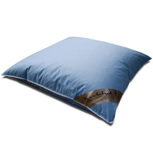 Kiew-blau 80x80 cm Federkissen - Kissen mit 100% neuen weißen Gänsefedern, ideal für einen festen Liegekomfort. Waschmaschinengeeignet und trocknerfest – perfekt für jedes Schlafzimmer oder Kinderzimmer.