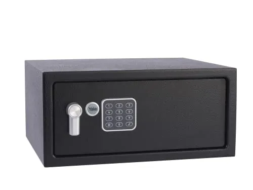 Yale Coffre-fort Électronique - Medium 16.3L - Hotelsafe mit 100.000 Kombinationsmöglichkeiten, sicherer PIN-Code von 3-8 Ziffern und Auto Lockdown-Funktion für optimalen Schutz Ihrer Wertsachen.