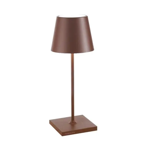 Zafferano Poldina Pro Mini Corten LED-Tischleuchte - Klassische Tischleuchten, dimmbar und wiederaufladbar mit bis zu 12 Stunden Akkulaufzeit, ideal für Innen- und Außenbereiche.