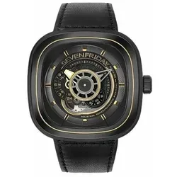 Herrenuhr SevenFriday SF-P2B/02 - Modische Herrenuhr mit einzigartigem Design, ideal für stilbewusste Männer. Robuste Armbanduhr in Schwarz, die jedes Outfit aufwertet.