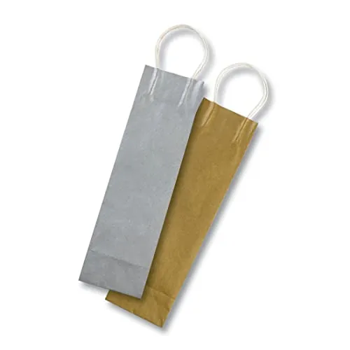 folia 21600 - Papiertüten für Flaschen, Geschenktüten, 6 Stück, ca. 10 x 10 x 36 cm, weiß - zum Basteln, Verzieren und Verschenken