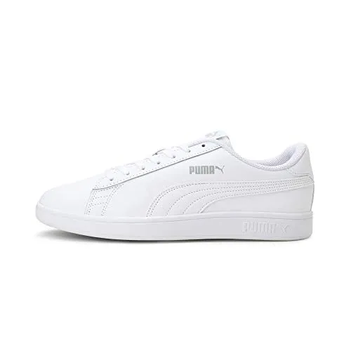 PUMA Unisex Sneaker Smash v2 L 365215 - Sneaker in Puma White, aus hochwertigem 100% Leder, ideal für lässige Outfits und Komfort im Alltag.