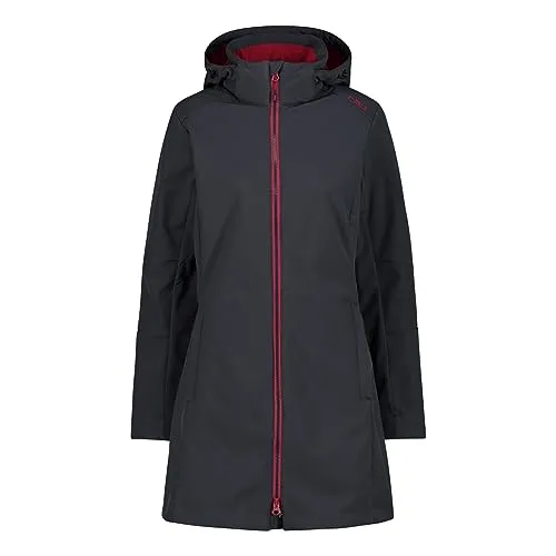 CMP Damenparka mit Kapuze, Anthrazit-Anemone, XS - Mäntel & Parkas für Damen, ideal für Outdoor-Aktivitäten mit wasserdichter Clima Protect Membran (WP 7.000) und atmungsaktivem Design.