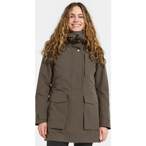 Didriksons Damen Harriet Parka - Stilvolle Winterjacke in Braun (Größe M) - Wattierter Parka mit figurschmeichelndem Schnitt und wasserdichter Membran, ideal für kalte Tage.
