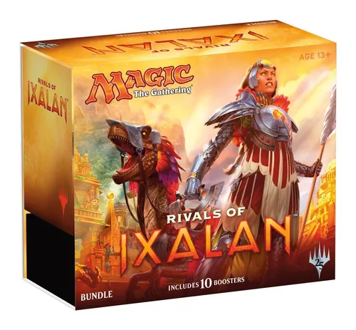 Rivals of Ixalan Fat Pack Bundle - Magic the Gathering, 10 Booster, 80 Basic Lands, inklusive Spindown Würfel und Spieleranleitung