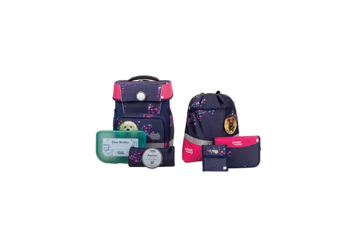 SCHOOL-MOOD Schulranzen Set Leni (Hund) - 7-teilig - Schulranzen Set in 7 Teilen mit süßem Hundedesign, leicht und ergonomisch für optimalen Tragekomfort im Schulalltag.
