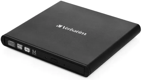 Verbatim Externer Slimline CD/DVD-Brenner schwarz - Mobiles, kompaktes externes Laufwerk für einfache Datensicherung. Ideal für Laptop, Mac und PC. USB-Anschluss und hohe Schreibgeschwindigkeit machen es zur praktischen Lösung für unterwegs.