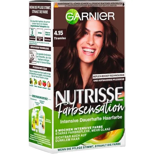 GARNIER Nutrisse Farb Sensation Pflege-Haarfarbe 4.15 Tiramisu Braun