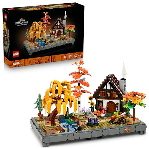 LEGO Icons Herbstlicher Landhausgarten 11372 - Gemütliche Herbstatmosphäre - Kreiere mit dem LEGO Icons Herbstlichen Landhausgarten eine stimmungsvolle Dekoration. 1.102 Teile für detailverliebte Baufans ab 18 Jahren, die warme Farben und saisonale Akzente schätzen.