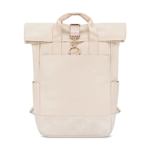 Expatrié Cityrucksack Adele - Wasserabweisend & stilvoll - Eleganter Cityrucksack "Adele" aus hochwertigem Kunstleder mit Rolltop-Funktion und gepolstertem Laptopfach für Notebooks bis 16 Zoll. Ideal für den täglichen Gebrauch und Reisen.