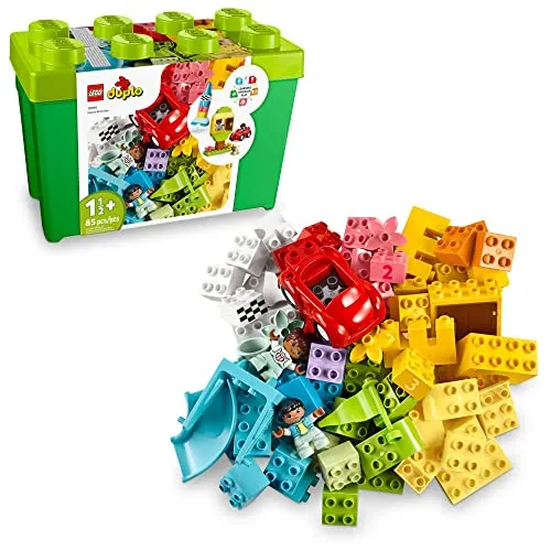 LEGO DUPLO Classic Deluxe Brick Box 10914 Starter Set with Storage Box, Great Educational Toy for Toddlers 18 Months and up, New 2020 (85 Pieces)