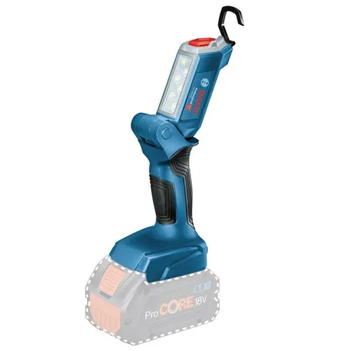 Bosch Professional 18V System Akku LED-Baustellenlampe GLI 18V-300 - 300 Lumen, flexible Beleuchtung mit 5 einstellbaren Winkeln und Aufhängevorrichtung