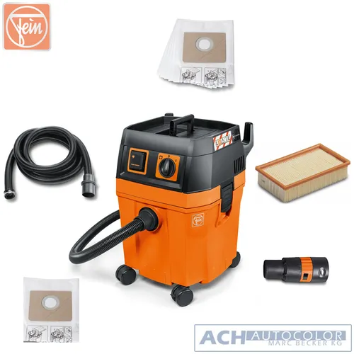 Fein Nass- Trockenauger Dustex 35 L mit 5 Vliesfilterbeuteln - Nass- und Trockensauger mit 35 L Volumen, inklusive 5 Vliesfilterbeuteln für optimale Staubabsaugung und vielseitigen Einsatz in Werkstätten und Baustellen.