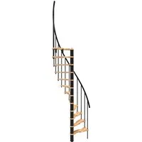 Minka Spindeltreppe Suono Smart Buche Schwarz 120x68 cm - Innentreppen, platzsparend und ideal für Dachbodenausbau, mit stabilem Handlauf aus PVC für sicheren Auf- und Abstieg.