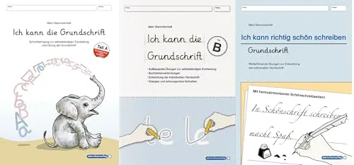 Ich kann die Grundschrift Teil A und B und das Übungsheft Ich kann richtig schön schreiben: 3 Lernhefte zur Grundschrift im Set - Buchstabenheft - ... zur Grundschrift im Set (Mein Sternchenheft)