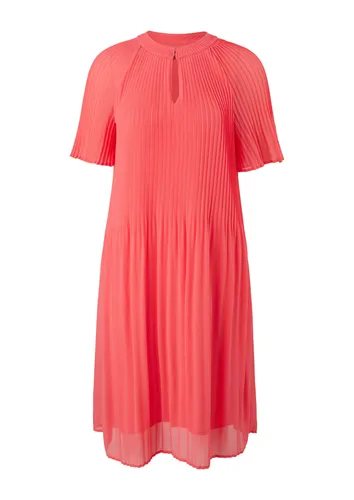 Comma Damen Kleid 2148473 - 4294, 38 EU - Freizeitkleid für Damen im Regular Fit mit eleganten Plisseefalten und Henleyausschnitt, perfekt für besondere Anlässe oder den Alltag.