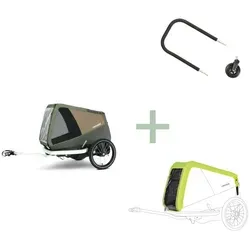 Croozer Dog Enna Flex & Go Bundle mit Buggyset und Regenverdeck – Moss Green - Der Croozer Dog Enna Flex & Go Bundle ist ideal für Hunde bis 35 kg. Mit innovativer Croozer AirPad® Federung und praktischem Buggyset für gemeinsame Abenteuer – komfortabel, sicher und einfach zu transportieren.