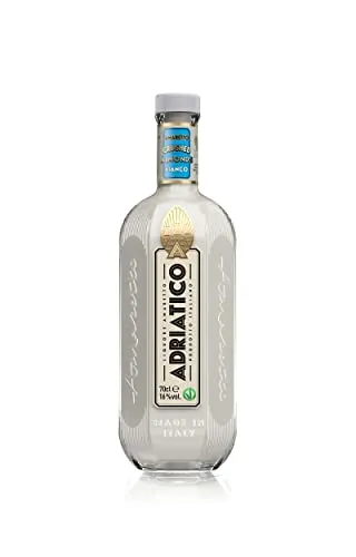 Adriatico Amaretto Bianco 700ml - Likör mit Aromen von Kaffee, Kakao und Zimt, 50% weniger Zucker, ideal für Kaffee, Kuchen und Cocktails, 100% natürliche Zutaten aus Apulien.