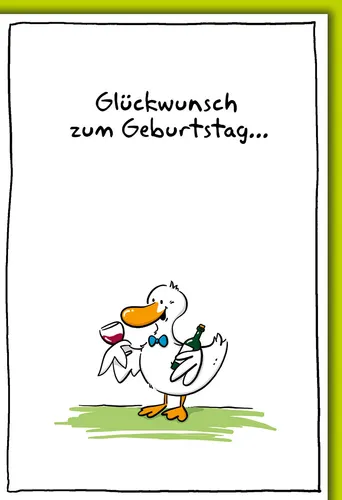 Geburtstag - Karte mit Umschlag - Ente