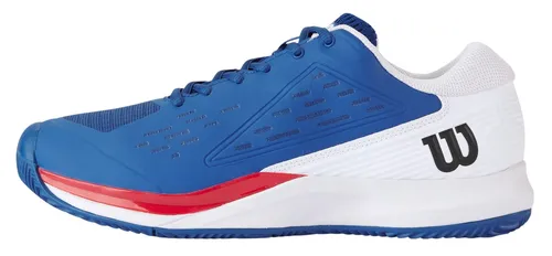 Wilson Rush Pro Ace Tennisschuhe für Herren - Stabilität & Komfort auf Sandplatz - Tennisschuhe mit 2E-Passform für breitere Füße, bieten hervorragende Stabilität und Komfort dank 4D Support Chassis und atmungsaktivem Sensifeel-Obermaterial.