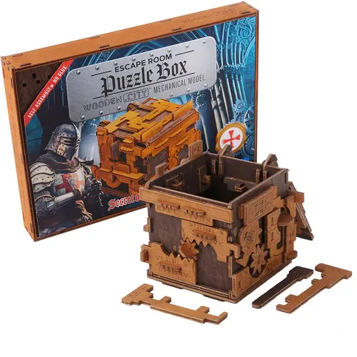 WOODEN.CITY Escape Room Puzzle Box - Puzzleboxen: Spannendes 3D Puzzle kombiniert mit einem Escape Room Erlebnis - ideal für kluge Köpfe und perfektes Geschenk für Rätselliebhaber!