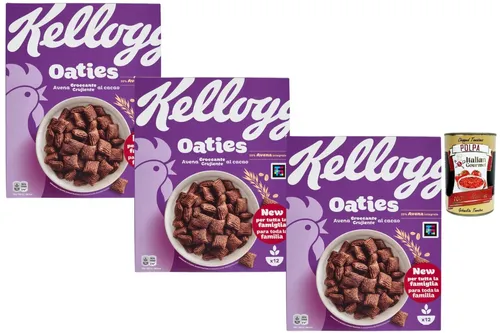 Kellogg's Oaties Kakao 3x360g Knusprige Hafer Cerealien +Polpa