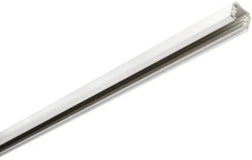 SLV EUTRAC 3Phasen-Aufbauschiene, Hochvoltschiene, weiß, 1m (1001510) - Schienensysteme, ideal für flexible Lichtlösungen mit einfacher Montage an Wand oder Decke dank vorgebohrter Löcher.